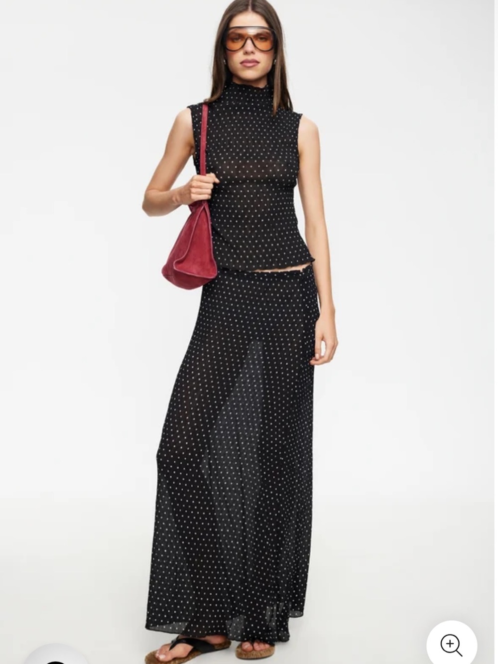 LIONESSES Ford Maxi Skirt In Onyx Polka Dot S NWT